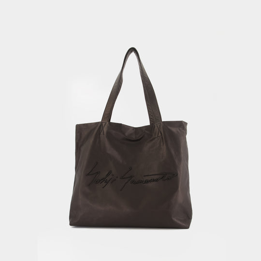 L Shopper Bag - YOHJI YAMAMOTO - Leather - Black