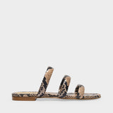 Chrissy Sandals in Natural Snake Print Leather