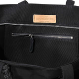 Black Canvas and Sequin Tote L + Zip