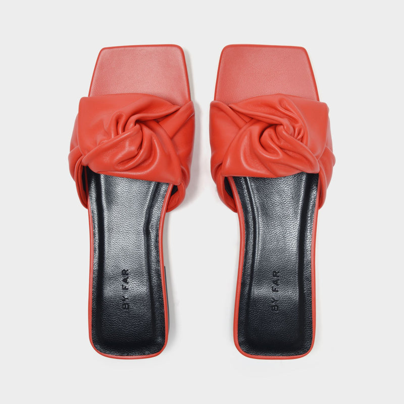 Lima Sandals in Red Smooth Leather