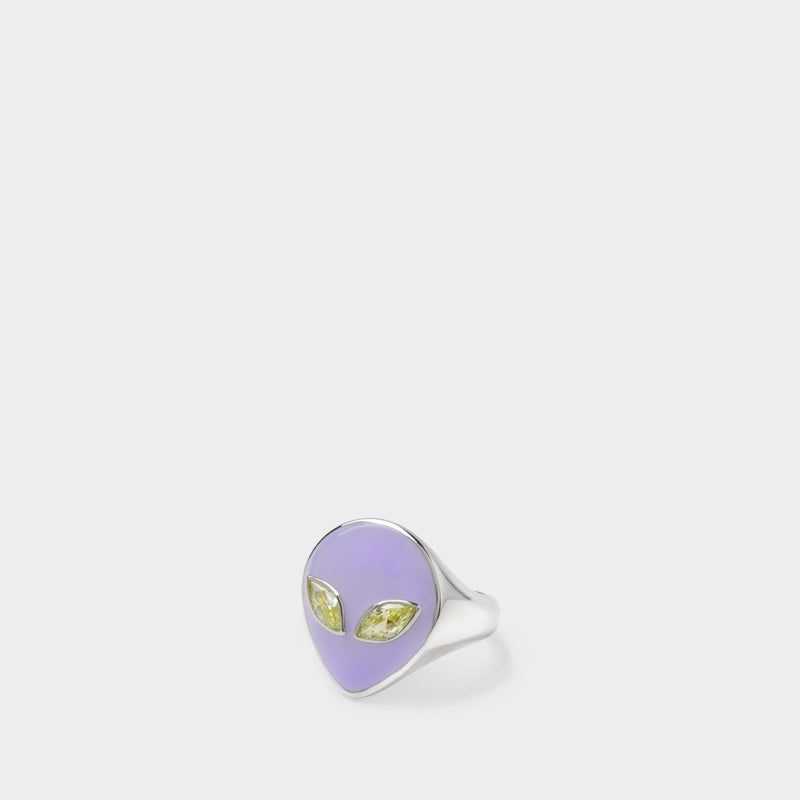 Lilac Cosmic Alien Ring in Purple Enamel