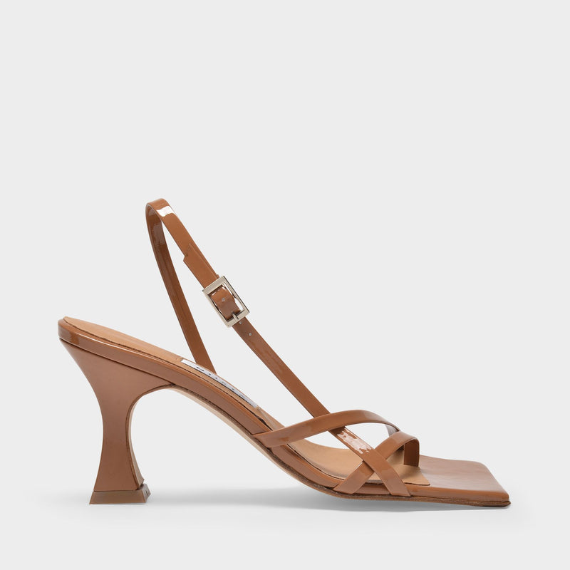 Amber Sandals in Caramel Patent Leather