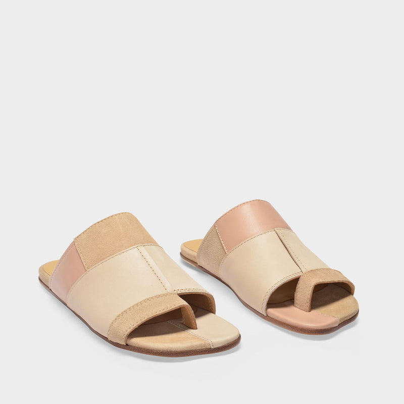 Sandals in Multi Nude Leather