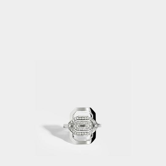 My Way Mini Semi-Pavé Ring in Diamonds/Silver