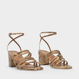 Carla Sandal 70 Sandals in Miele Printed Leather