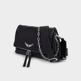 Rocky Crossbody Bag in Black Grained Leather