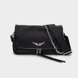 Rocky Crossbody Bag in Black Grained Leather