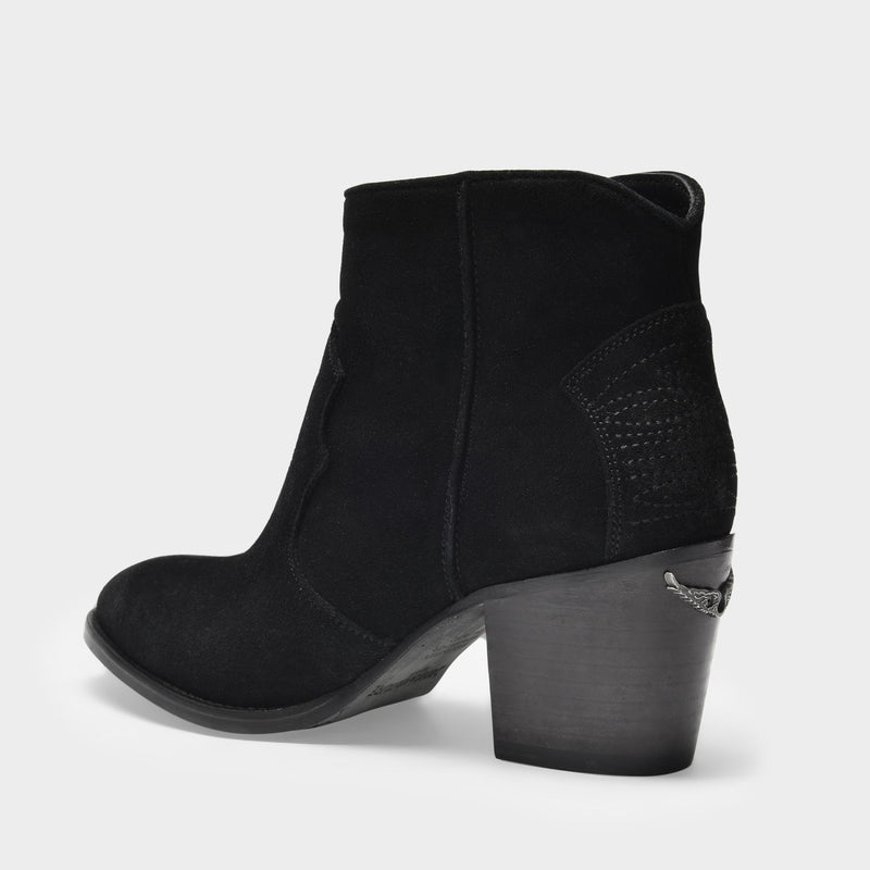 Molly Ankle Boots in Black Leather