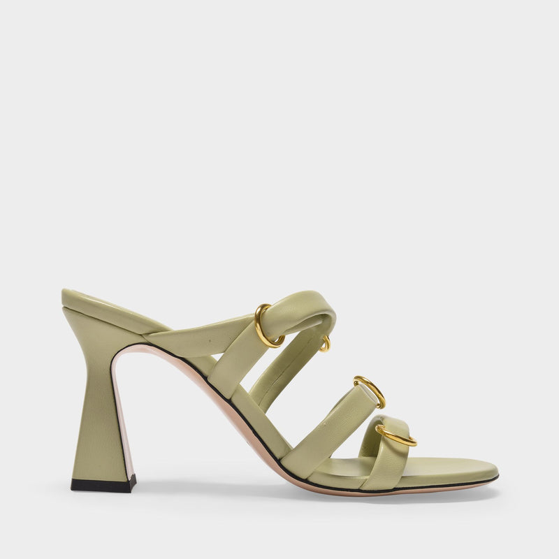 Lara Sandals in Minty Green Leather