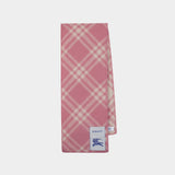 Mu Tri Bar Check Scarf - Burberry - Wool - Pink