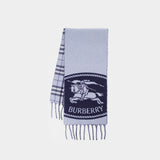 Mu Knight St To Chck Scarf - Burberry - Cashmere - Blue