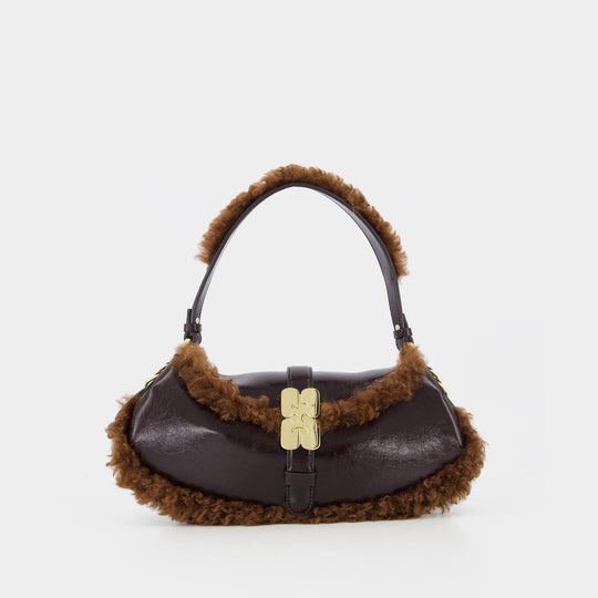 B Kat Piping Shoulder Bag - Ganni - Synthetic - Brown