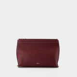 Le Neige Clou Clutch Bag – A.P.C. – Leather – Bordeaux