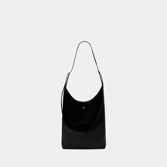 Large Melt Leather Shoulder Bag - Courreges - Leather - Black