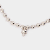 Skl & Pearl Necklace - Alexander McQueen - Metal - Silver