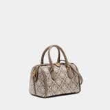 T-Monogram Petite Barrel Travel Bag - Tory Burch - Canvas - Grey