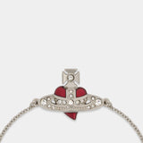New Diamante Heart Bracelet - Vivienne Westwood - Metal - Red