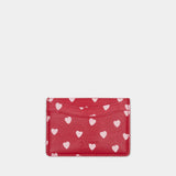 Printed Card Holder - Ganni - Leather - Red