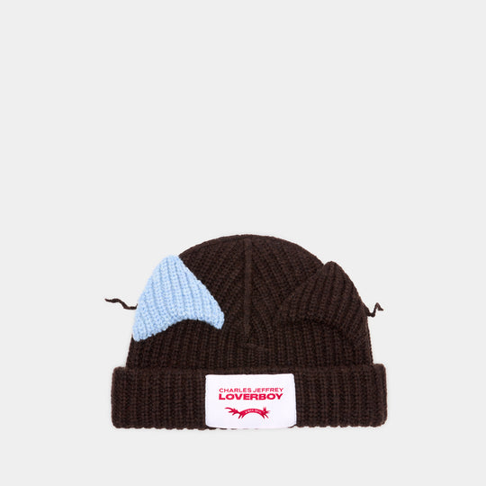 Chunky Ears Beanie - Charles Jeffrey Loverboy - Wool - Brown