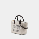 Small Easy Shopper Tote Bag - Ganni - Synthetic - White
