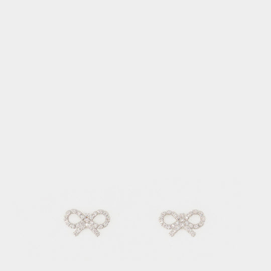 Micro Bow Earrings - SELF PORTRAIT - Silver - Silver