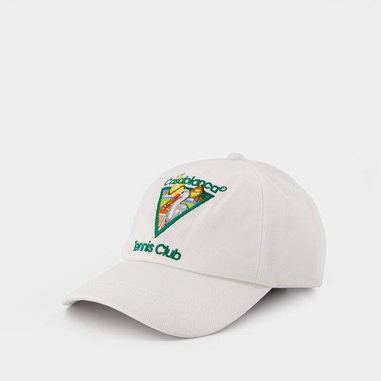 Pyramid Abduction Tennis Cap - Casablanca - Cotton - White