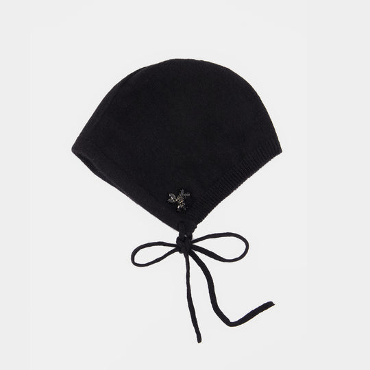 Emb Beanie- Simone Rocha - Cashmere - Black