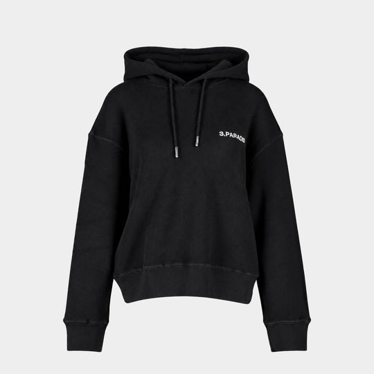 Draped Hoodie - 3.PARADIS - Cotton - Black