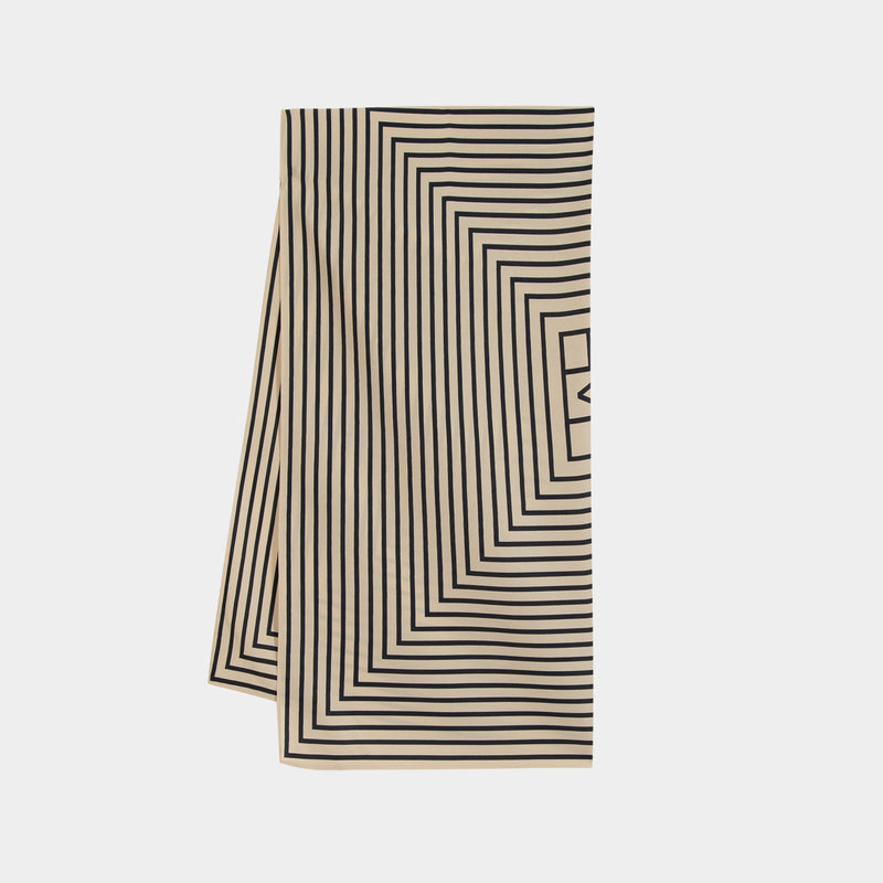 Signature Monogram Silk Scarf Scarf - TOTEME - Silk - Black