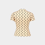 Moon Pompons Ss Crewneck T-Shirt - Marine Serre - Cotton - Beige