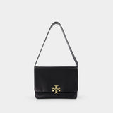 Charlie Large Shoulder Bag - Tory Burch - Leather - Black