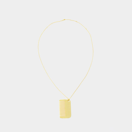Comb With Chain Necklace - AMI Paris - Metal - Gold