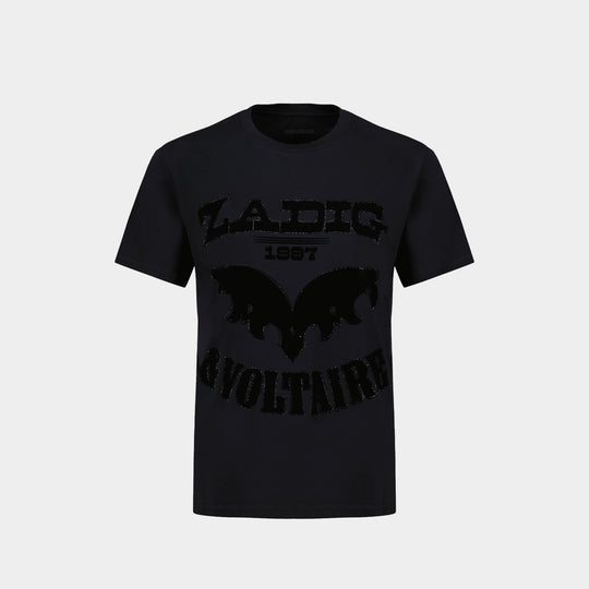 Edwin Hc Voltaire Flock Strass T-Shirt -Zadig&Voltaire- Cotton - Black