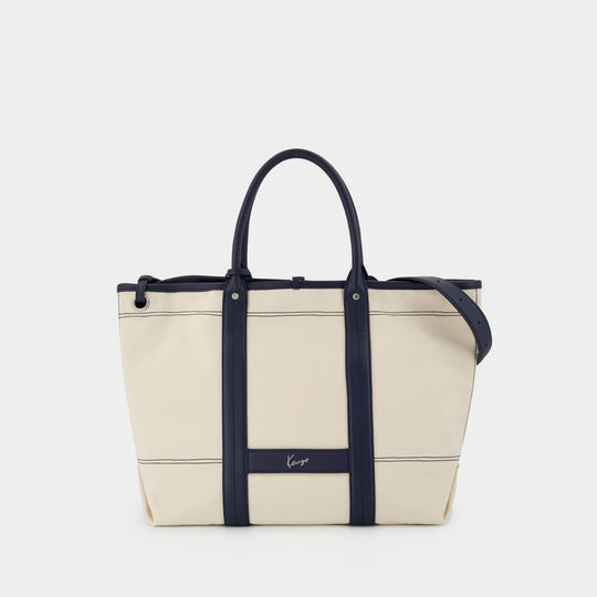 Reversible Large Shopper Bag - Kenzo - Cotton - Blue
