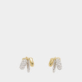 Stacked Rhinestone Earrings - Simone Rocha - Metal - Silver