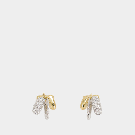 Stacked Rhinestone Earrings - Simone Rocha - Metal - Silver