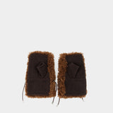 Alternative Mittens - Ganni - Wool - Brown