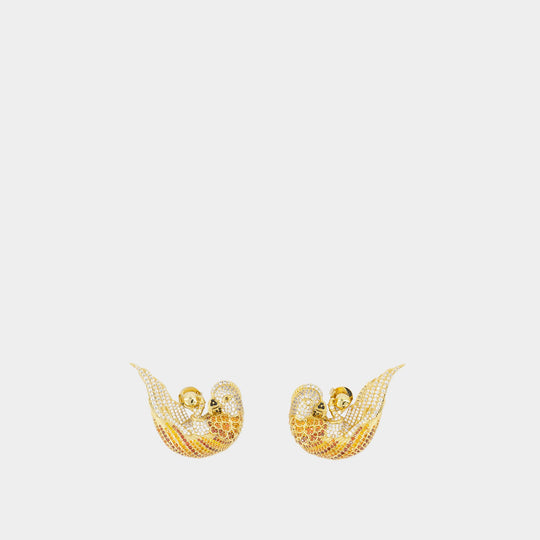 Plume Pave Studs Earrings - Zimmermann - Metal - Gold