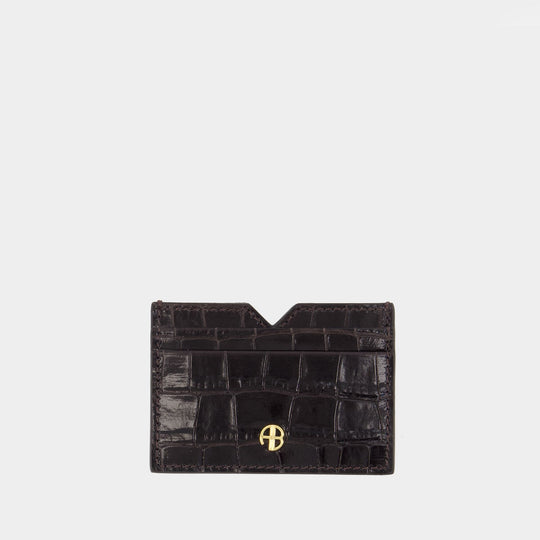 Calli Card Holder - ANINE BING - Leather - Brown