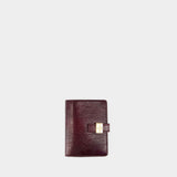 Slim Card Holder - Ganni - Synthetic - Burgundy