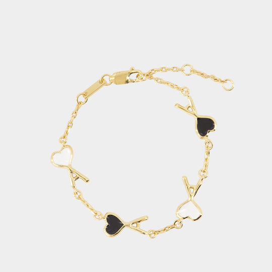 Hammered Ami De Coeur Thin Bracelet - AMI Paris - Metal - Gold
