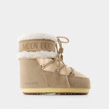 Icon Low Pearly Plus Ankle Boots - Moon Boot - Leather - Beige