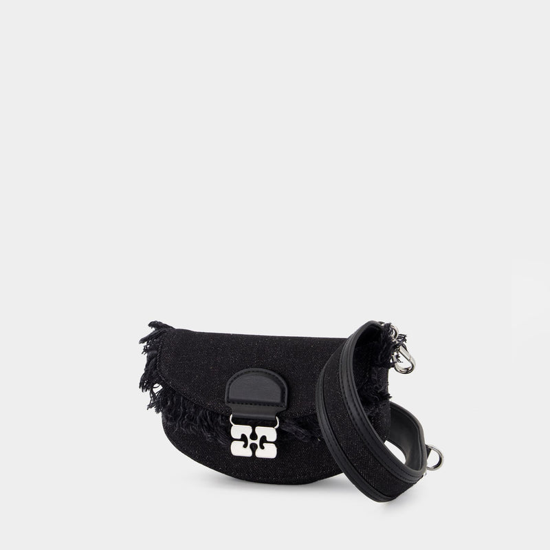 Apo G Wallet On Chain - Ganni - Cotton - Black