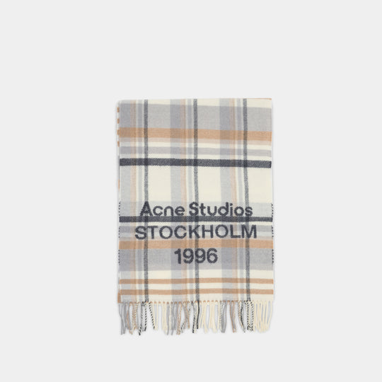 Checkered Scarf - Acne Studios - Wool - Beige