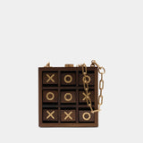 Tic Tac Toe Clutch Bag - Cult Gaia - Wood - Brown