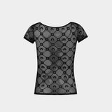 Moonogram Mesh Flock Roundneck T-Shirt - Marine Serre - Other - Black
