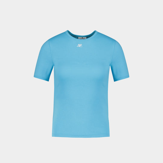 Signature Contrast T-Shirt - Courreges - Cotton - Blue