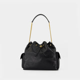 Charlie Large Shoulder Bag - Tory Burch - Leather - Black