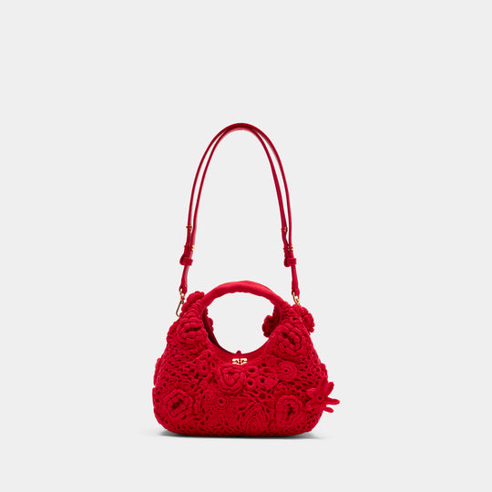 Hobo Mini Purse - Ganni - Cotton - Red