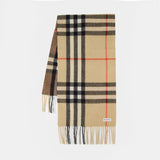 Mu 168x30 Giant Check Scarf - Burberry - Cashmere - Beige